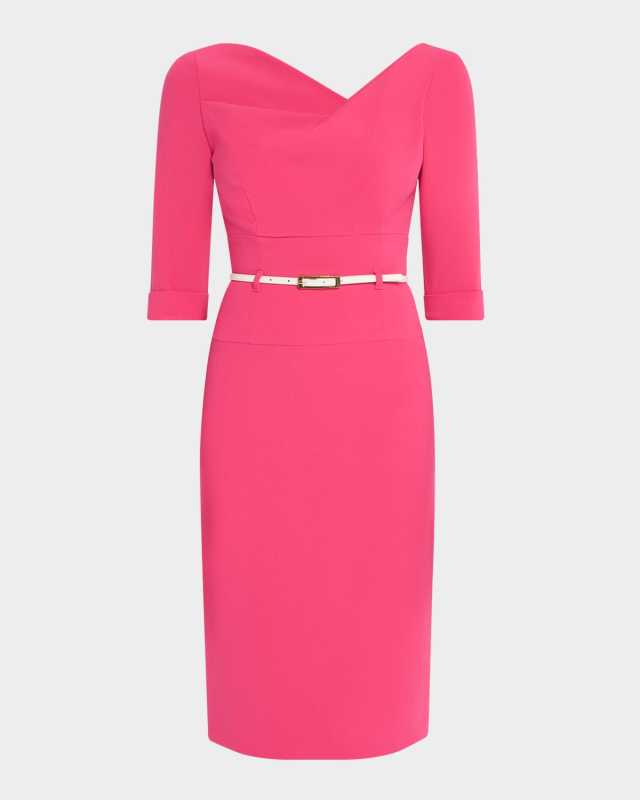 Jackie 3/4-Sleeve Belted Dress